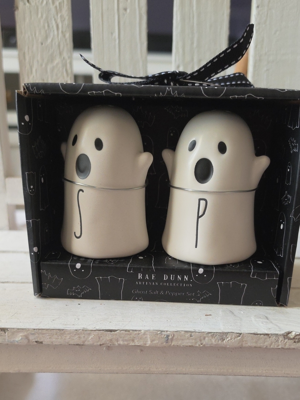 Rae Dunn Ghost Salt & Pepper Shaker Set - Cream Ghost Design